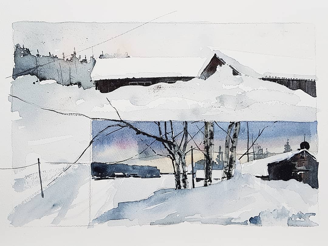 Akvarell av Elisabeth Biström 2018