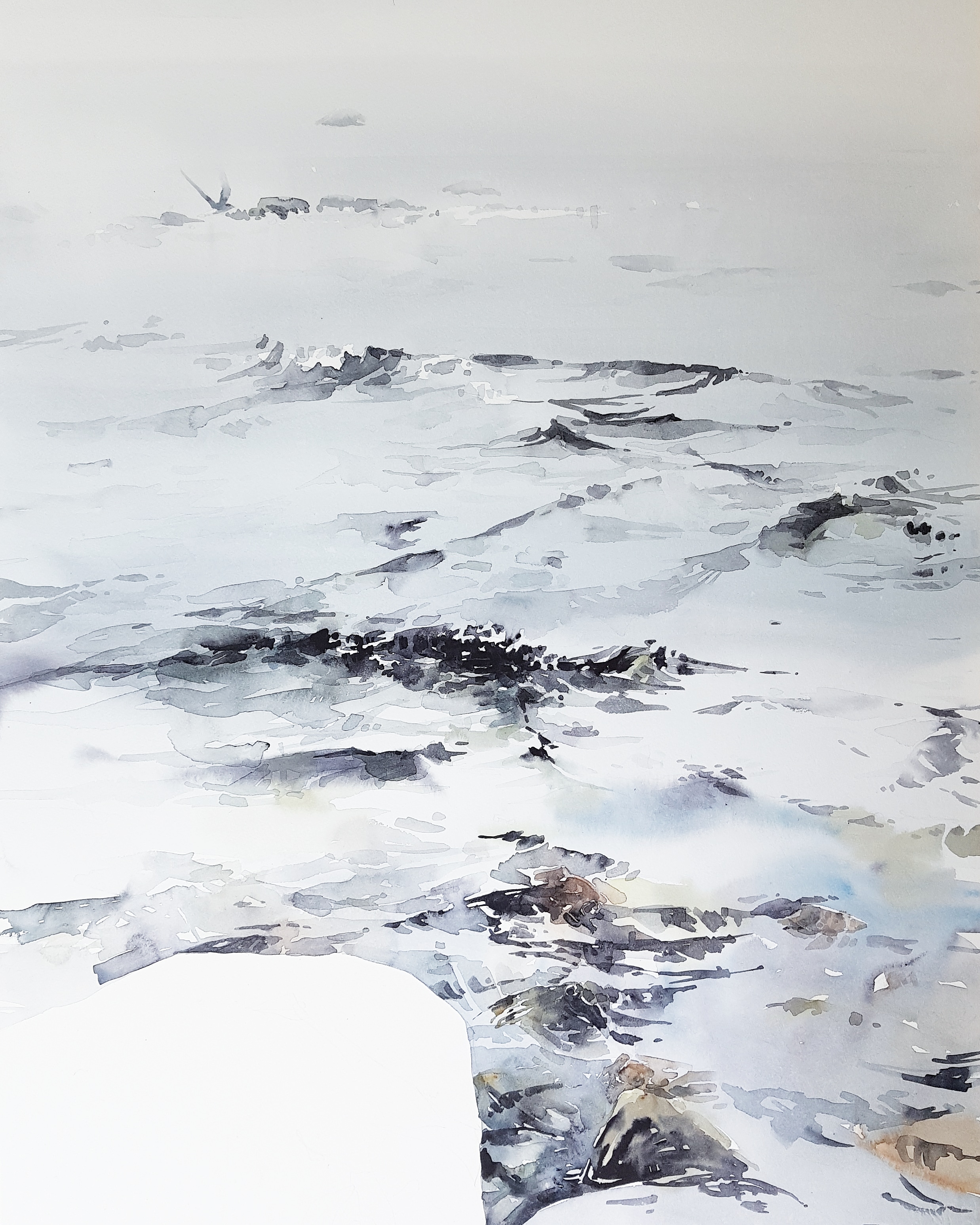 En akvarellprocess steg för steg, av Elisabeth Biström 2019.