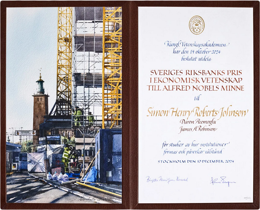 Nobel Prize Diploma by Elisabeth Biström