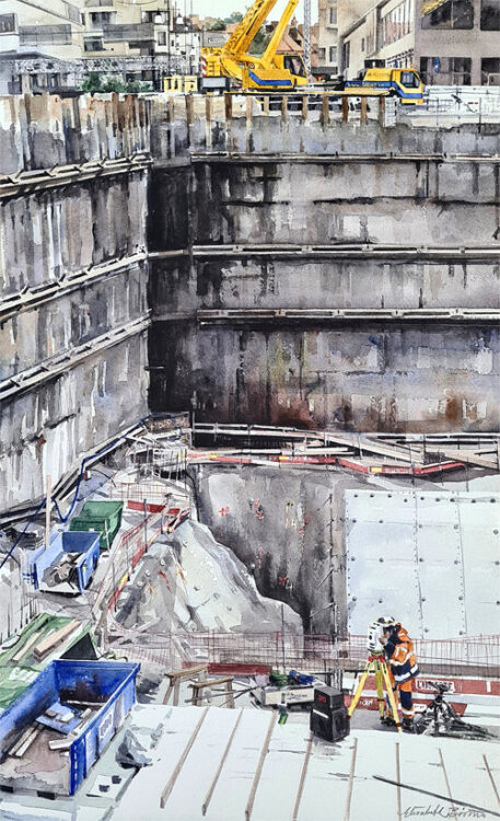 Hagastaden akvarell Elisabeth Biström