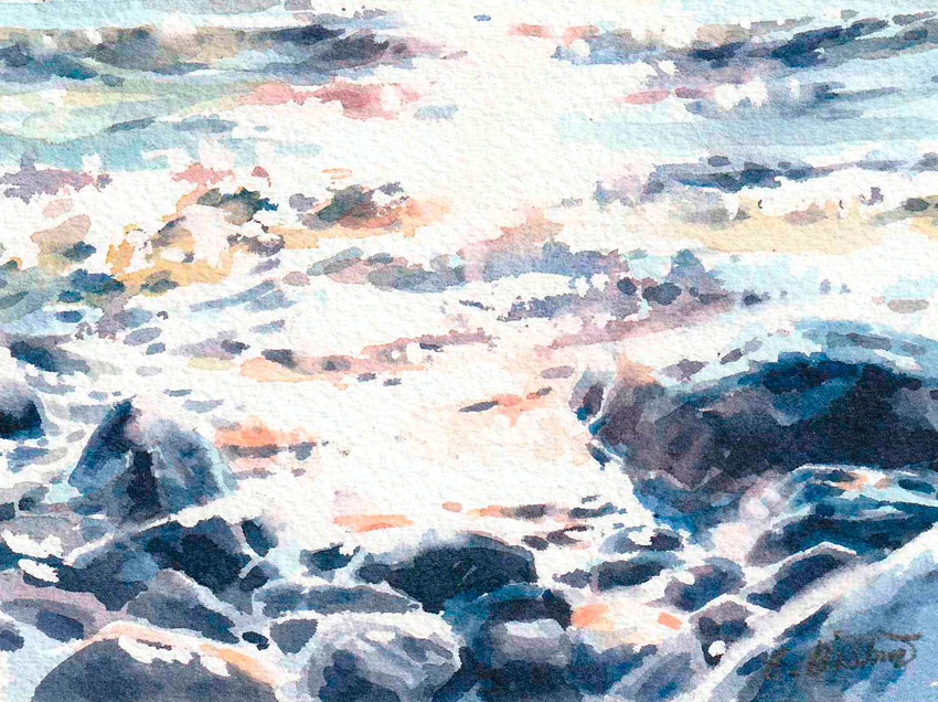 Akvarell, "Bländande", Elisabeth Biström