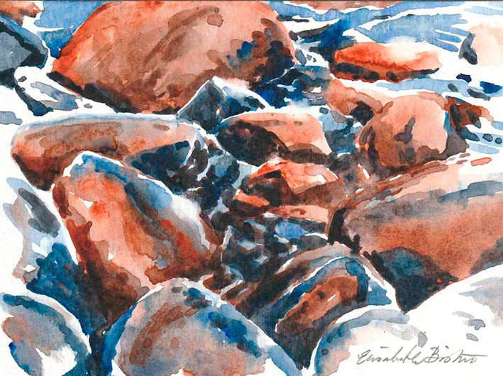 Akvarell, "Ljusdans", Elisabeth Biström