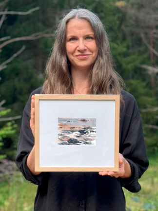 Montagebild inramning "Vågvagga" Elisabeth Biström